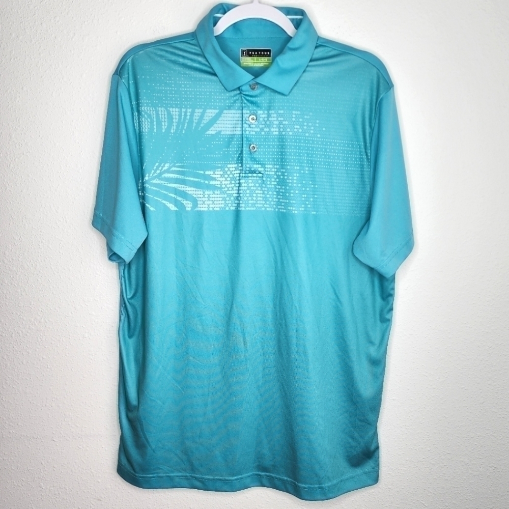 PGA Tour Pro Series Athletic Fit Golf Polo Large